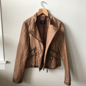 Blu Pepper Tan Faux Leather Jacket